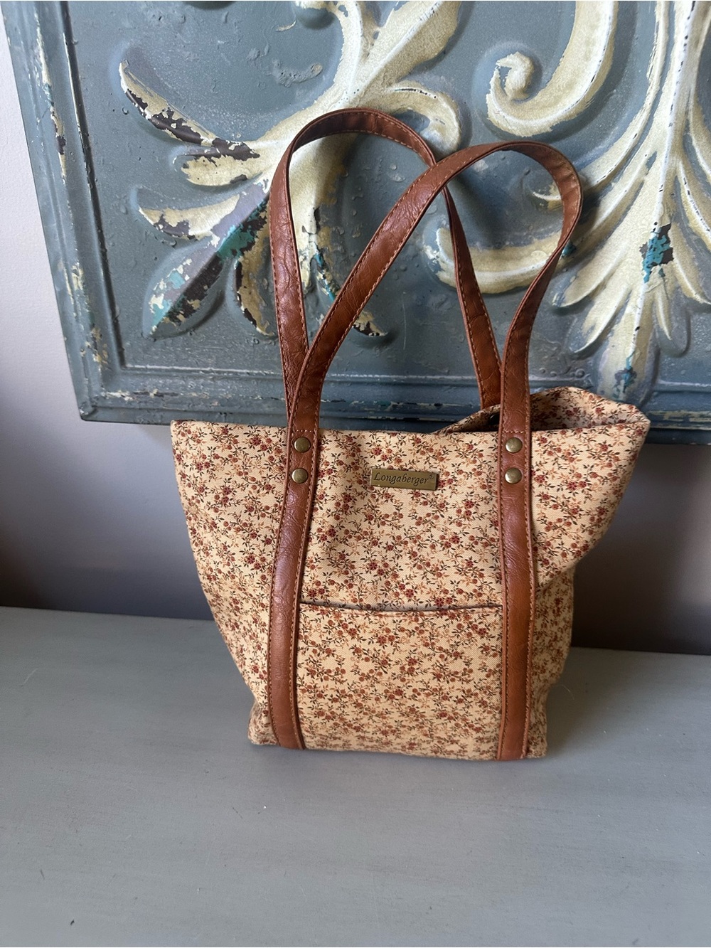 Vintage Longaberger floral tote